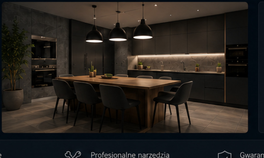 Przykładowe wnętrze z instalacją elektryczną